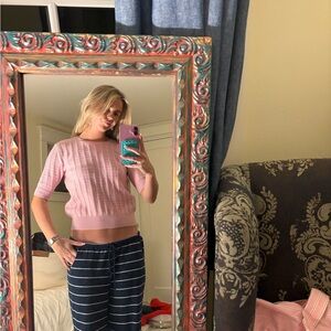 Ann Taylor Light Pink Cable Knit Sweater